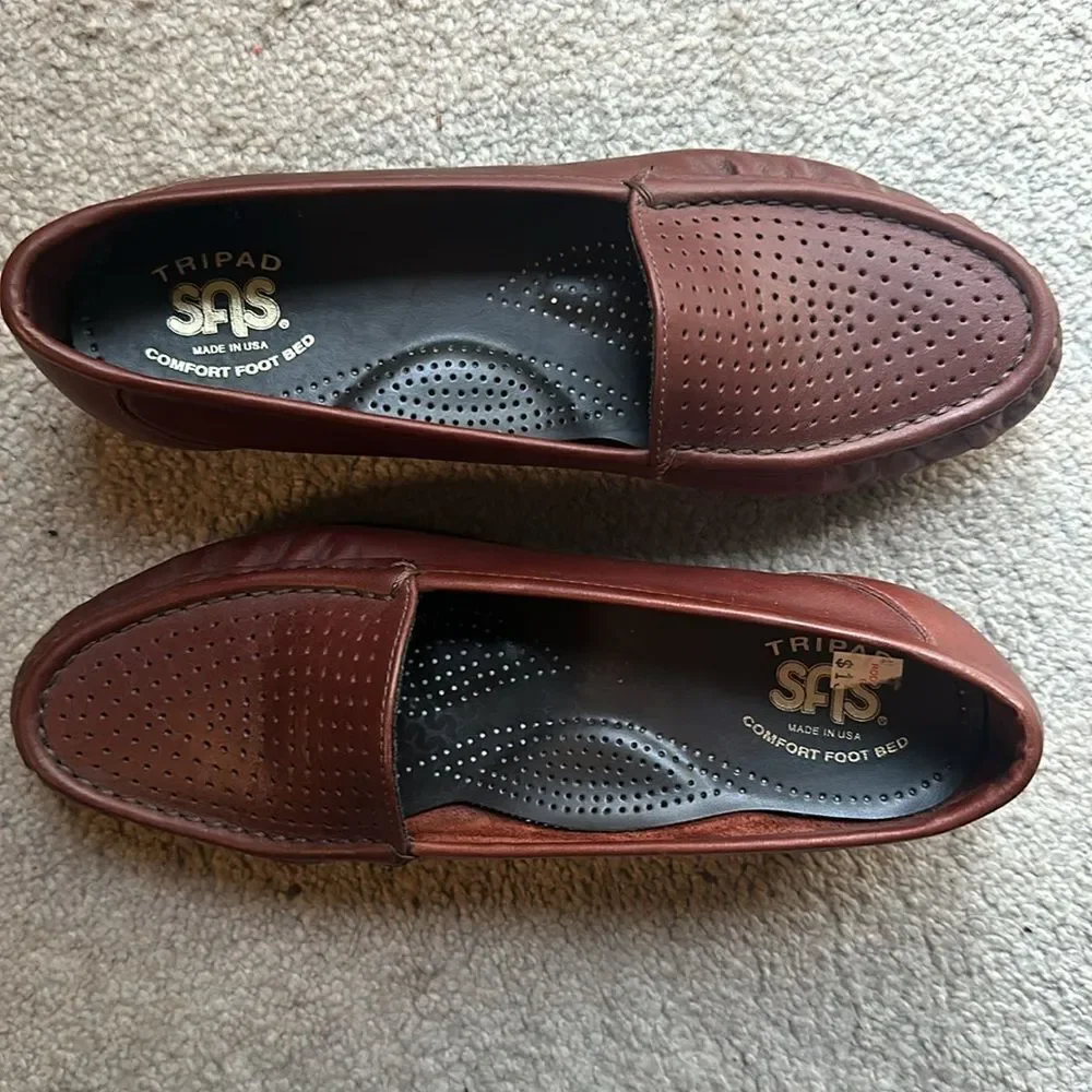SAS Saavy Leather Loafers in Russet